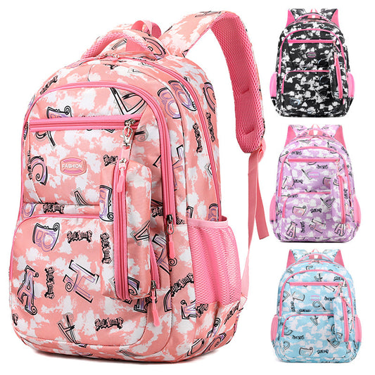 New Letter Print Backpack With Pencil Case Primary School Students For Girls Boys