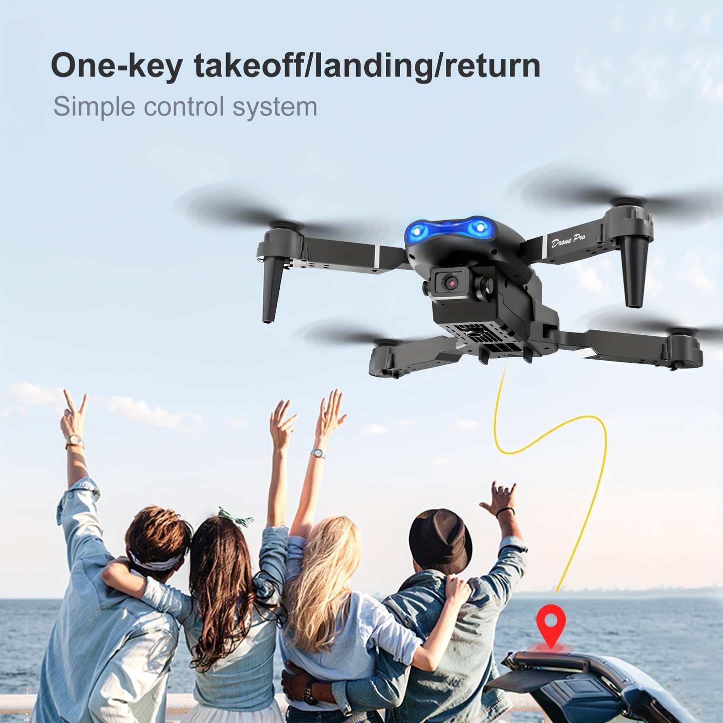 E99 Dual Camera Drone, Six Axis Gyroscope, One Click Takeoff, Birthday Gift, Thanksgiving, Christmas, And Halloween Gifts